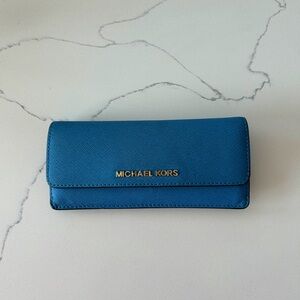 Michael Kors Blue Leather Wallet